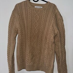 Amazon Essentials Tan Cable Knit Sweater